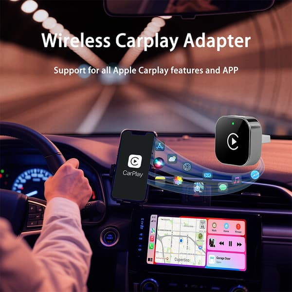 CarPlay/Android Auto trådløs adapter: Kablet-til-trådløs bilforbindelsesboks