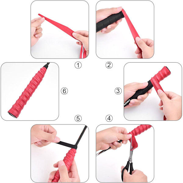 Tennis Badminton Racket Overgrips för Anti-Slip och Absorberande Grepp (8 Pack, Flerfärgad)