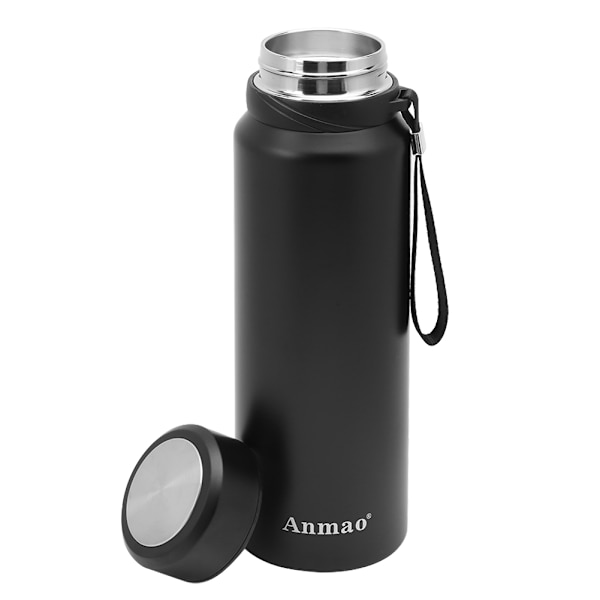 1100ml Svart Bärbar Rostfritt Stål Vakuumisolering Utomhus