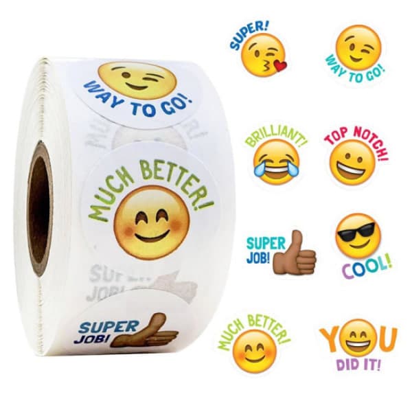 500x klistremerker - flerfargede emojier