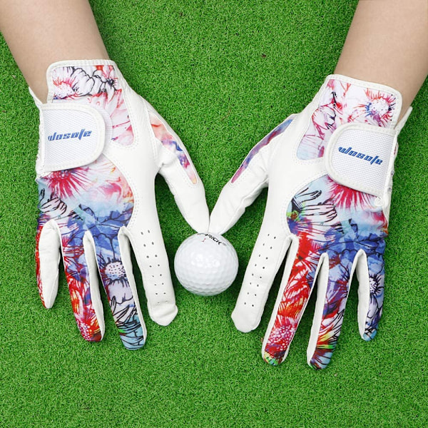 Golfhandske Dam Par Kallt Läder Båda Händer Sommar