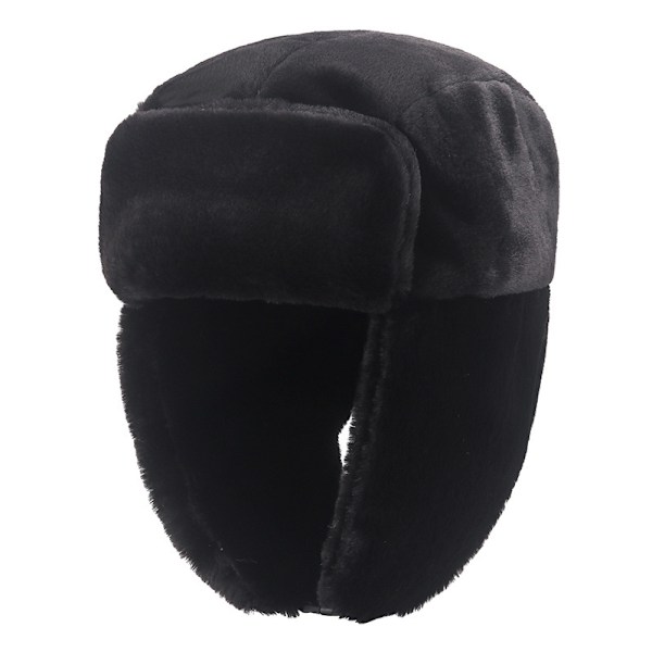 Kolgrå Fleece Ullblandning, varm haklappsmössa för män och kvinnor, CLT01 Black