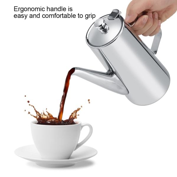 2L förtjockad tekanna i rostfritt stål elegant te kaffe vatten
