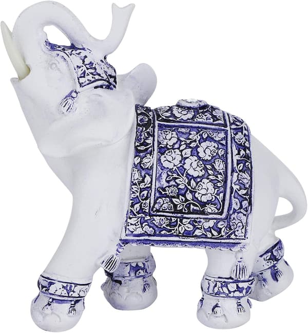Feng Shui Elefant Statuer, Hvide Elefant Figurer med Løftet