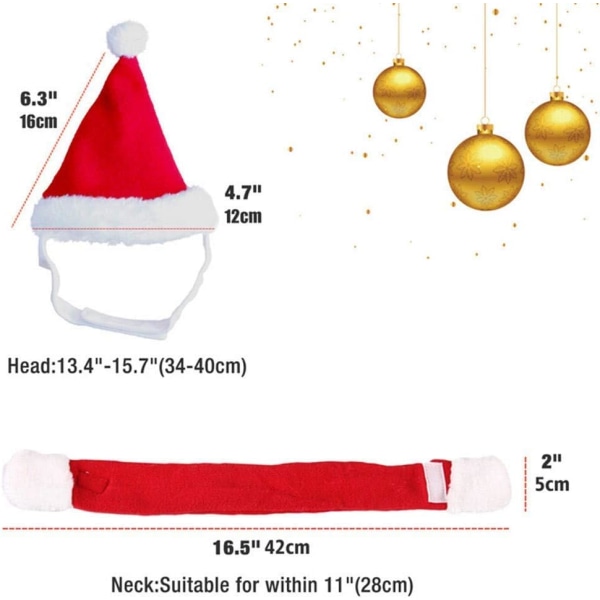 Costume Déguisement de Noël pour Chat Chien, Kit de Bonnet