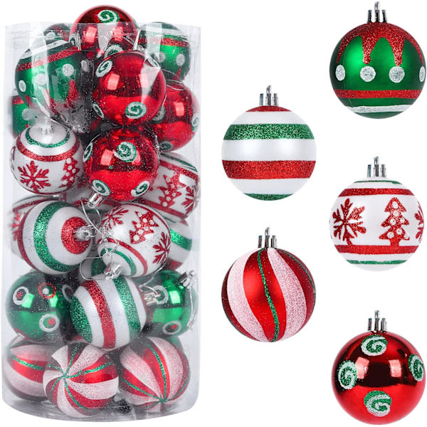 30Pcs Boules De Noël Ornements,6cm Boules De Noël Ensemble