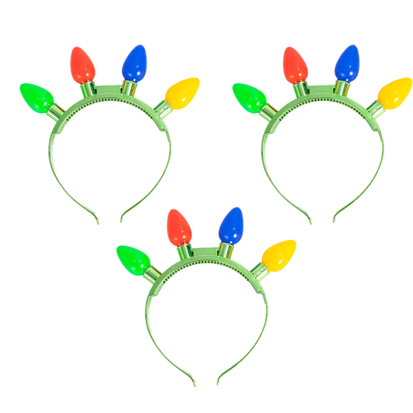 3 Pack Christmas Flashing Light Bulb Headband Christmas