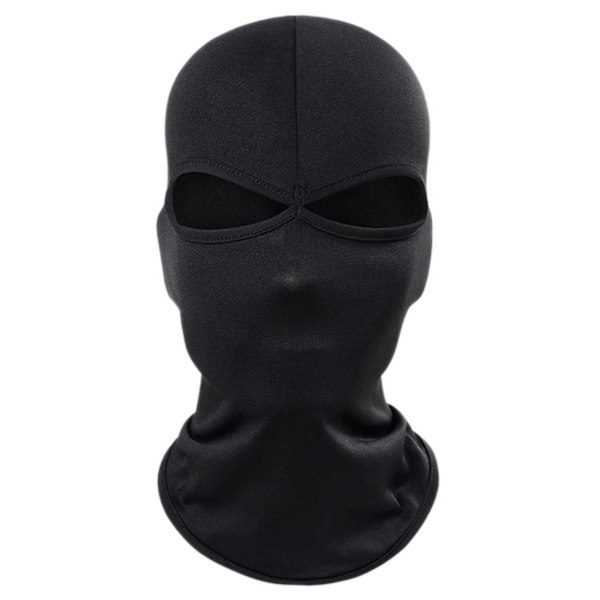 Tunn Svart Balaclava Skidmask Rånarluva 2 Hål svart