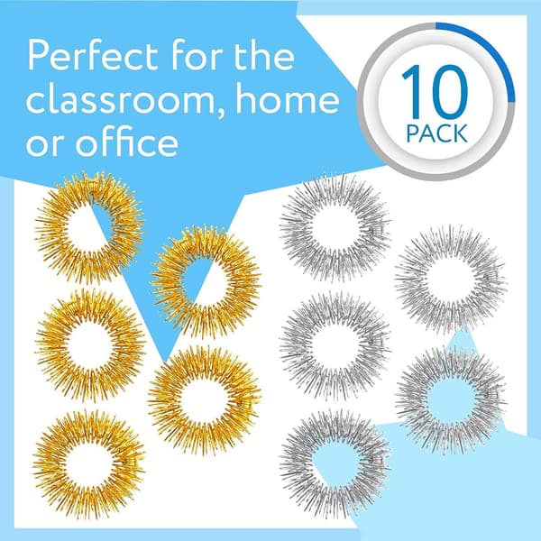 Piggete sensoriske fingerringer (pakke med 10) - Flott piggete fidget-leketøy