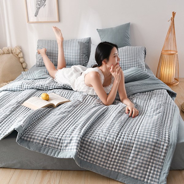 Täcken för Queen Size Säng Lätta Överkast, Mjuk Säng Sommartäcke Lätt Mikrofiber Överkast, Modernt Blomstermönstrat Överkast för Alla Säsonger 150x200