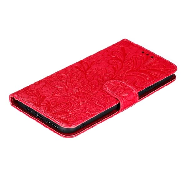 Præget Flipcover med Blondemønster til Samsung Note20 red