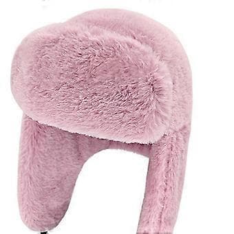 Vinter Trapper Hatte Vinter Lei Feng Hat med Øreklapper Ski Termisk Hat Fortykket Sne Vinter Varm Hat Vinterhatte til Mænd Ski (Pink)