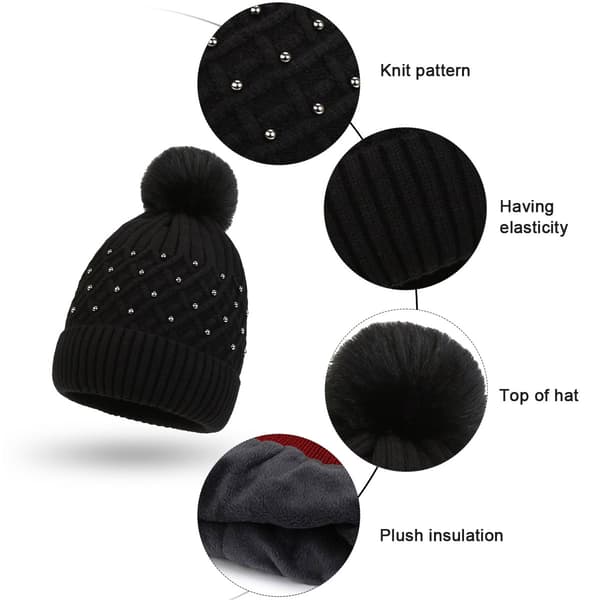 Stickad vintermössa för damer Varm stickad mössa för damer Stickad hatt Rid-stickad hatt