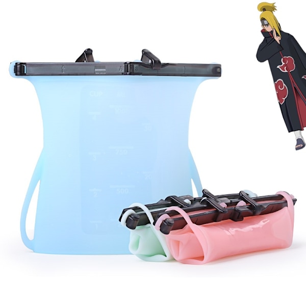 Återanvändbara silikonpåsar för matförvaring - 3 x 1,5L (51oz) Silikonmatförvaringspåsar + 6 Stretchlock Skålöverdrag för att låsa in färskhet + 2 Bonus pink