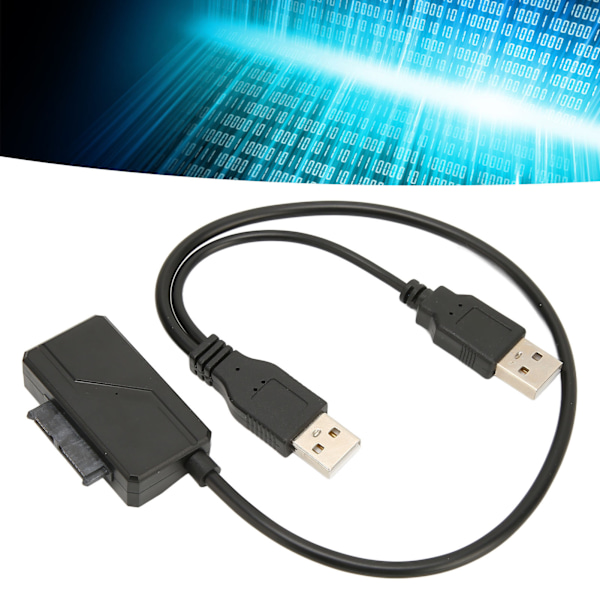 Slimline SATA Laptop Adapterkabel USB till SATA Adapter för CD DVD ROM-enheter Hög kvalitet Hållbar Stabil USB-driven kabel Kompatibel med extern