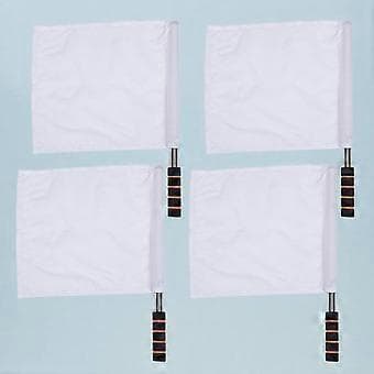 4 stk. Dommerflag til atletikbegivenheder, rustfrit stål, kommandoflag, håndsignaler (hvid)