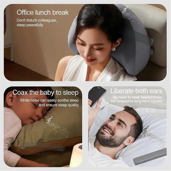 Under Pute Høyttaler Bluetooth Mini Benledning Lydboks Trådløs Soundbar Forbedre Søvn Hvit Støy Høyttaler