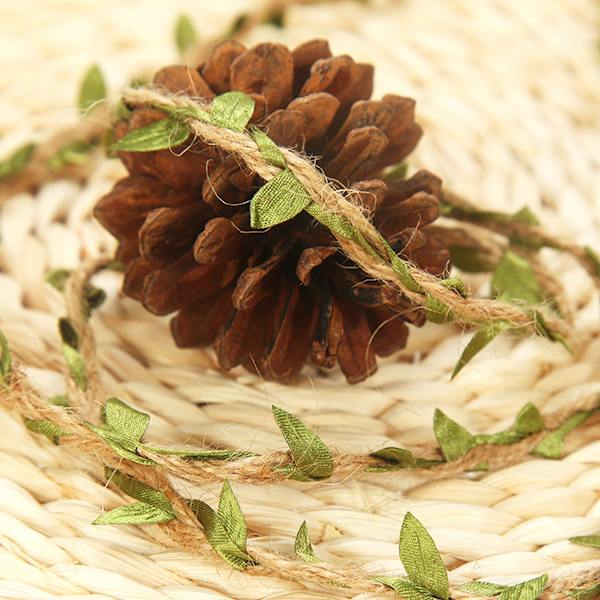 2 Roll Twine Green Leaf Jute 5MM Rope Hemp Burlap Ribbon String