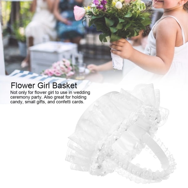 Elegant stor bröllopsblomkorg med vit spets