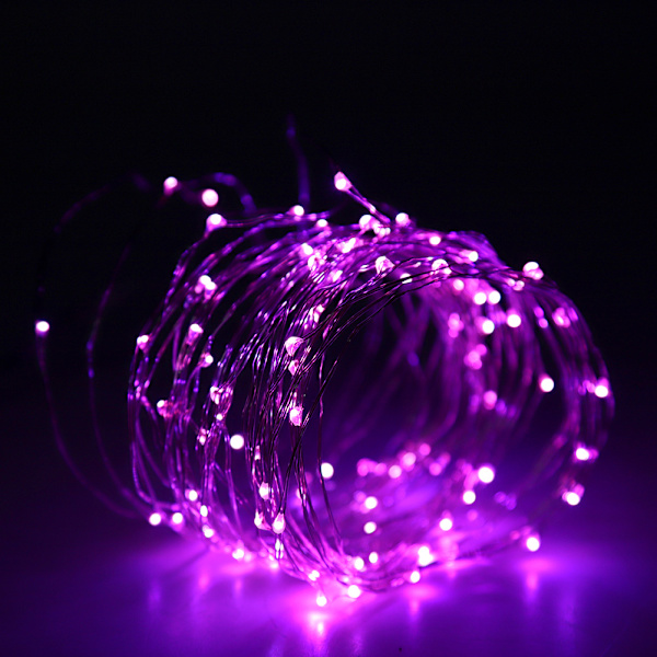 100 LED ljusslinga för sovrum gräsmatta landskap trädgård hem semester dekor rosa