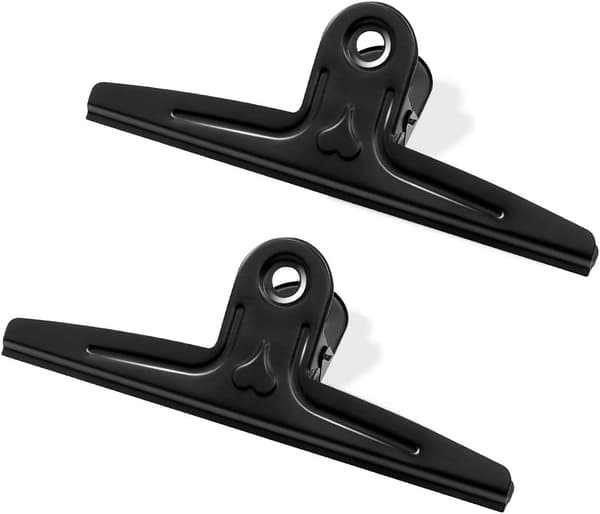 XXL (Svart) Bull Clips Extra Stora, 2-pack 30 cm Långa Rostfria
