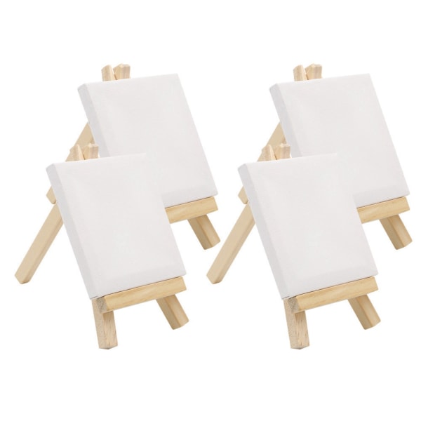 Mini Canvas trä staffli Set för konstmålning Ritning Craft