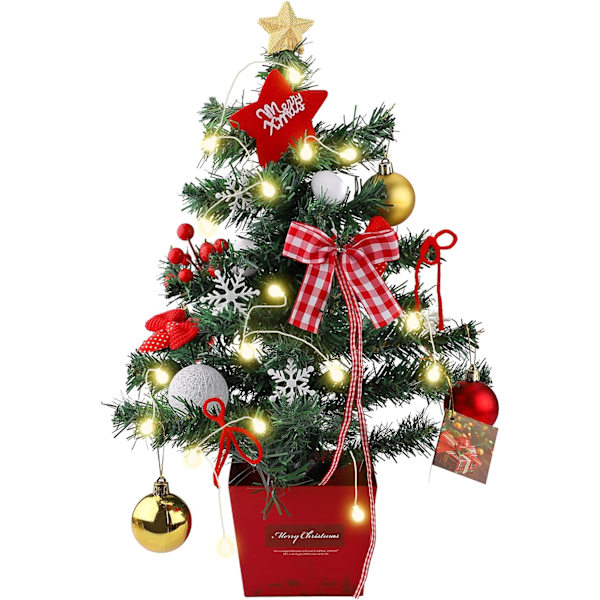 Sapin de Noël Artificiel avec Lumineux LED 50cm Mini Sapin de