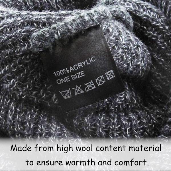 Randig Pullover-mössa för höst och vinter, herr- och dammössa i varm ull för höst och vinter, stickad utomhusmössa
