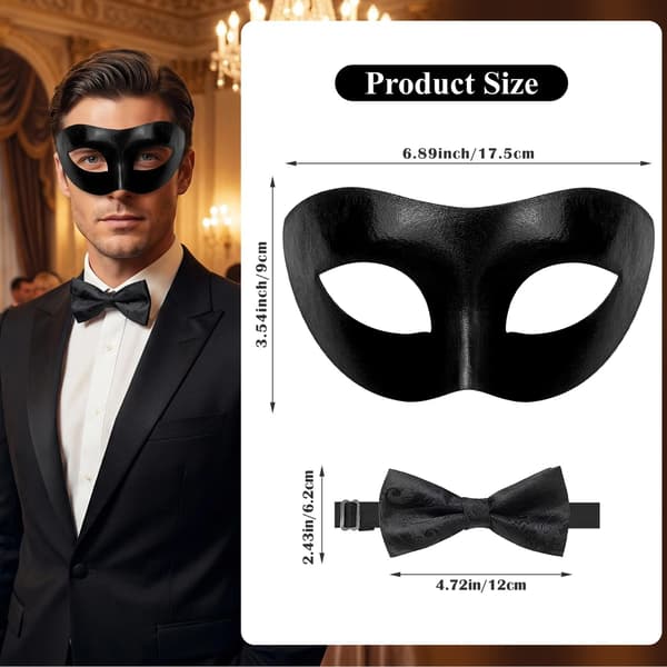 Minimalistisk maskerade sæt til mænd (maske + butterfly)