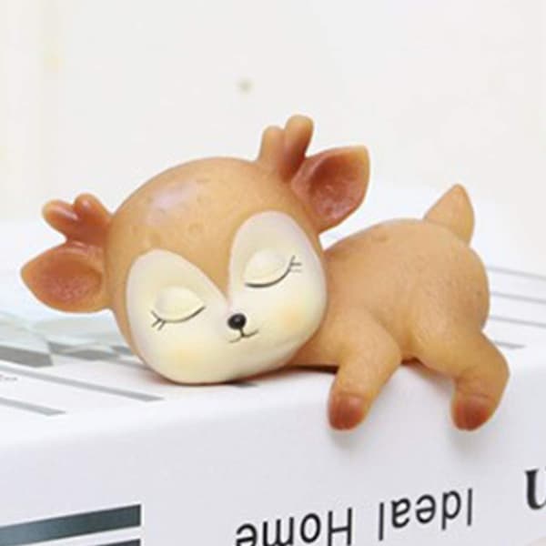 4 stk. Søde Får Ornamenter Silikon Kawaii Sovende Dyr Baby