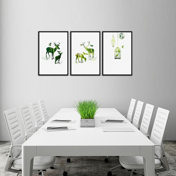 Grön djurmotiv Canvas väggkonst Målning Tryckt bild