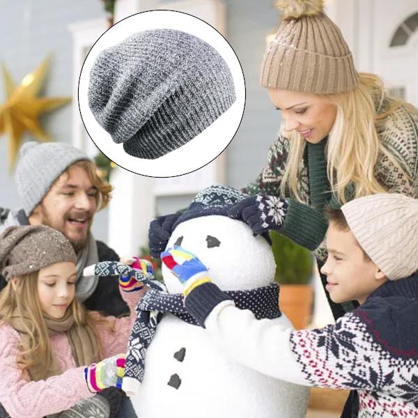 Randig Pullover-mössa för höst och vinter, herr- och dammössa i varm ull för höst och vinter, stickad utomhusmössa