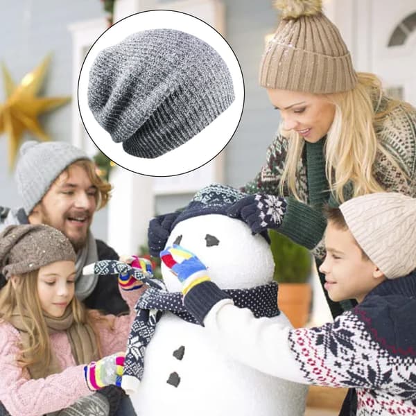 Stribet pulloverhue til efterår og vinter, hue til mænd og kvinder, varm uldhue til udendørs brug, strikhue