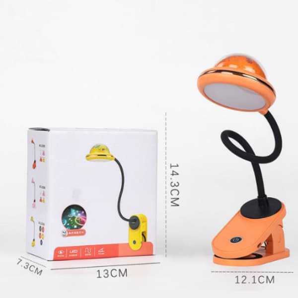 LED-klemmelampe med USB-lading, skrivebordslampe, leselampe til soverom