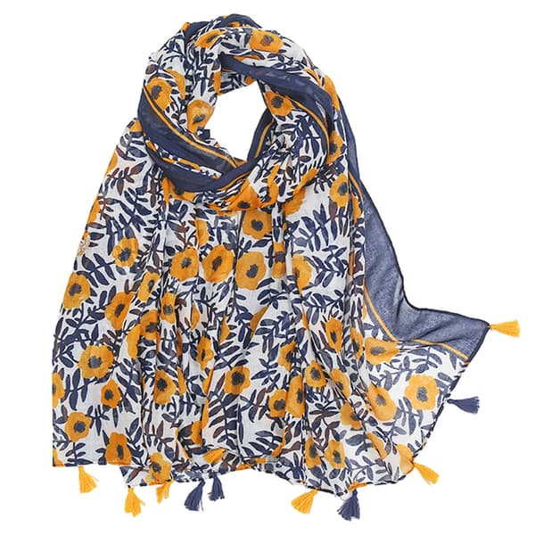 Let let tørklæde til kvinder med blomsterprint, efterår/vinter mode, frynset sjal