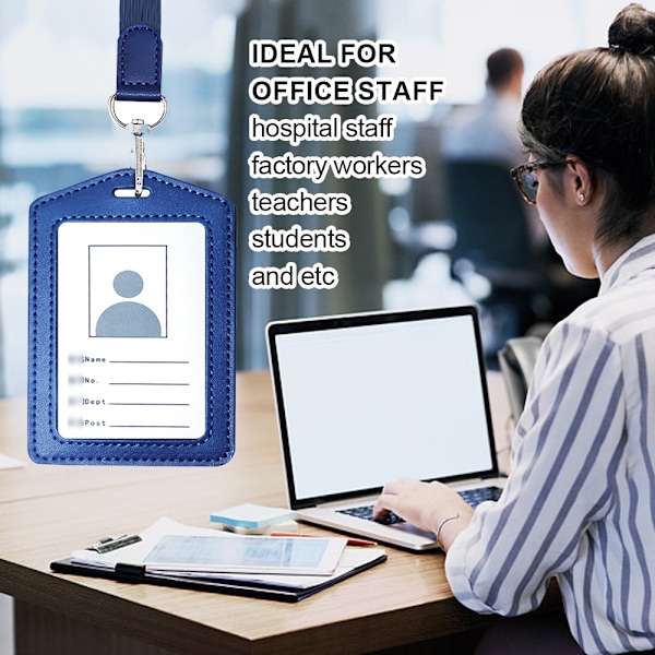 2-pack läder ID-korthållare, vertikal/transversal ID