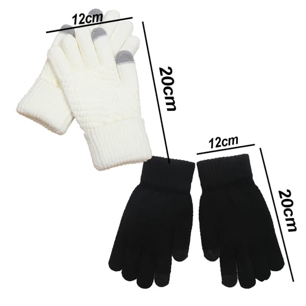 Vinter Pekskärmshandskar, Varma Stickade Handskar Elastisk Manschett, Vinterhandskar style 5