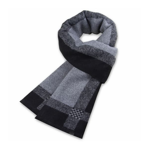Herre Halstørklæde Sort Grå Vinter Tyk Imitation Cashmere Herre Halstørklæde Med