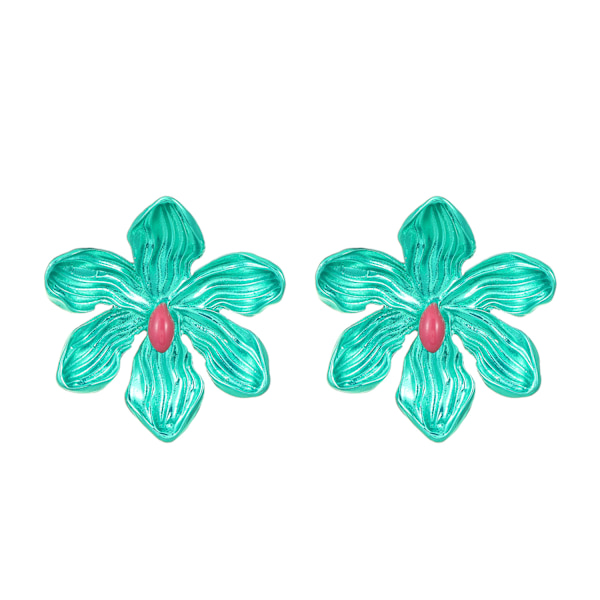 2 par farvede metal blomsterøreringe