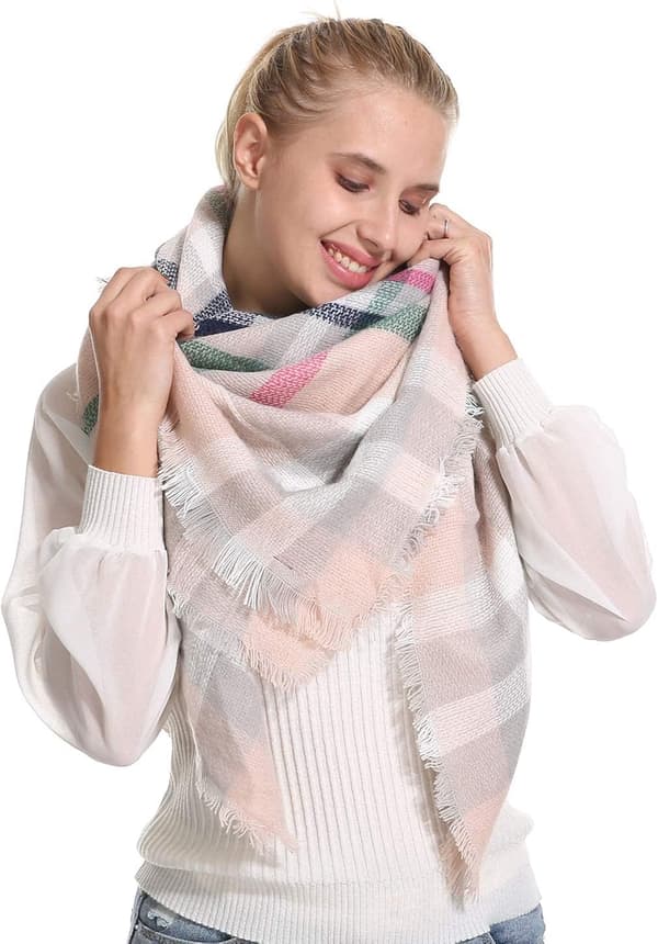 Plaid Tæppe Halstørklæde Vinter Efterår Halstørklæder til Kvinder, Varmt Blødt Tykt Oversized Tartan Sjaler Wraps Halstørklæder