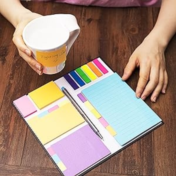 Mr. Pen - Set med självhäftande lappar, självhäftande flikar, 410-pack, självhäftande avdelare, skolmaterial, kontorsmaterial, självhäftande lappar för planerare, självhäftande lapp green
