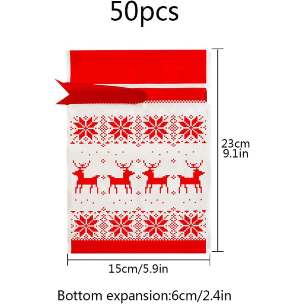 Weihnachten Geschenk Beutel mit Kordelzug, 50 Stück