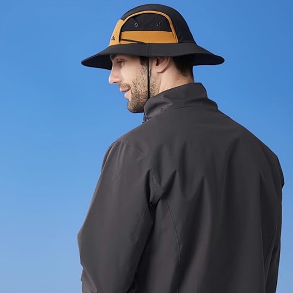 Unisex fiskehatt Safari Bredbrättad strandhatt Solhatt Sommar UV-skydd hatt Black