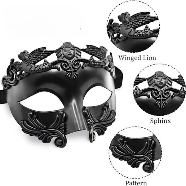 Greske og romerske masker for menn black