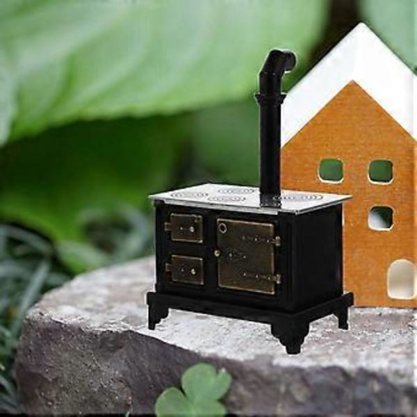 Yndigt Mini Hus Lang Skorsten Jern Pejs Model Mini Hus Møbelpynt