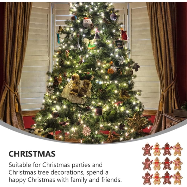 24Pcs Bonhomme en Pain D'épice Ornements Décorations d'arbre