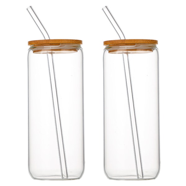 500 ml borosilikatglas, återanvändbar transparent iskaffe-kopp
