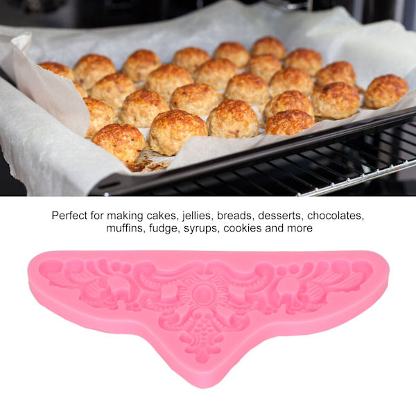 Mångsidig silikonkakform, detaljerade former non-stick yta flexibel för mikrovågsugn kylskåp frys diskmaskin, livsmedelsgodkänd silikon för
