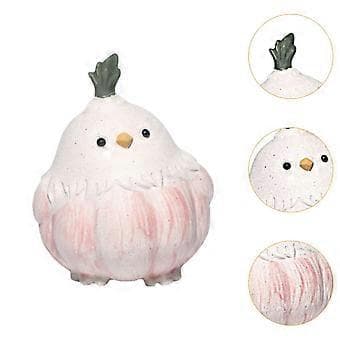 Vitlöksfågel Staty Te Lek Gåva Te Husdjur Ornament för Kontor Sovrum Terum()