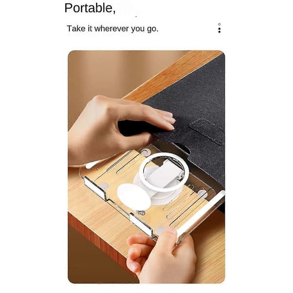 Tabletstativ Sammenklappeligt Justerbart Bordholder Gennemsigtig Akryl Tabletbeslag Sort